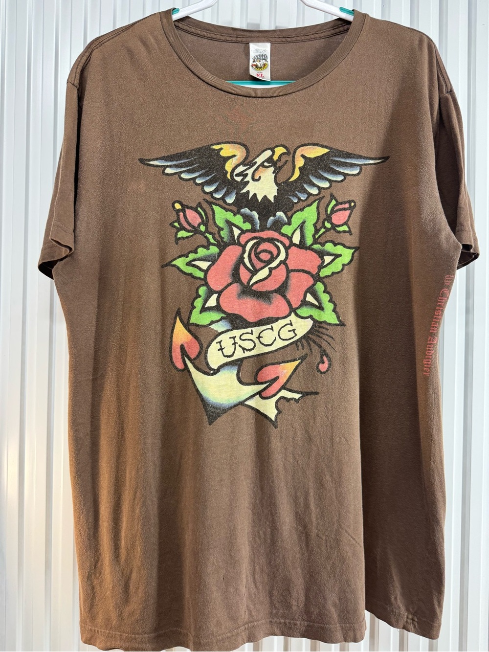 Vintage Y2K Ed Hardy Christian Audigier tee size XL anchor tattoo graphic